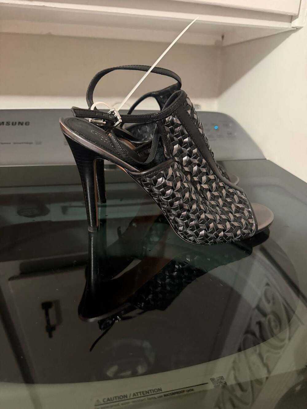 Coach Women's Leela High Heel Sandal Pewter/Black Size 11 B